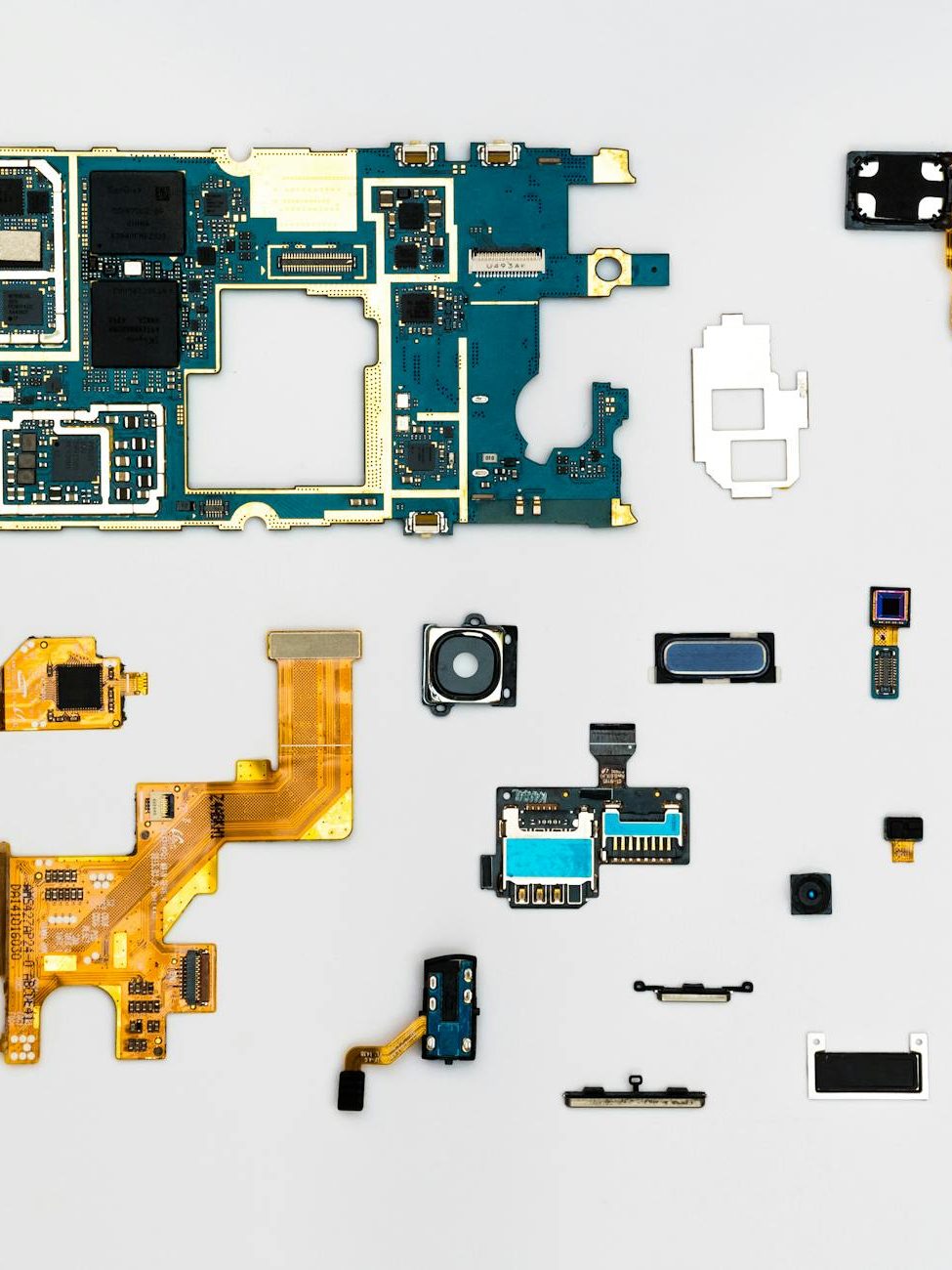 blue and yellow phone modules